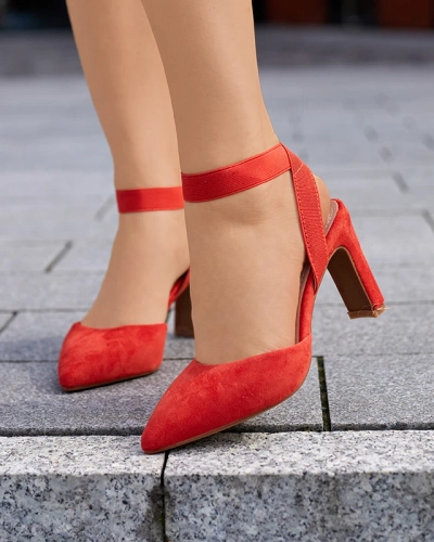 Оранжевые женские босоножки на каблуке Brossi