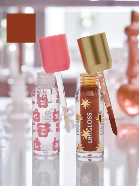 Glitter Lip Gloss and Clear Lip Gloss 2in1 Soft Blush