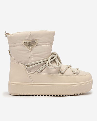 Royalfashion Женские сапоги-слипы a'la snow boots бежевого цвета Nevsone