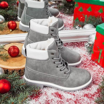 Серые походные ботинки с утеплителем Polar Bear - Обувь