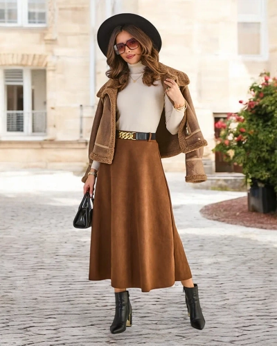Женская юбка миди Royalfashion a' la suede