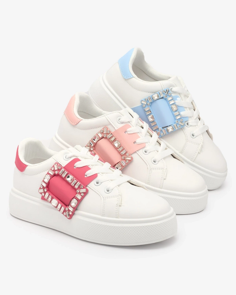 Baltos ir tamsiai rožinės spalvos moteriški sportiniai bateliai Serbs - Avalynė