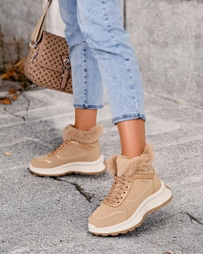 "Royalfashion" Pašiltintos moteriškos basutės su kailiu "Mofell"