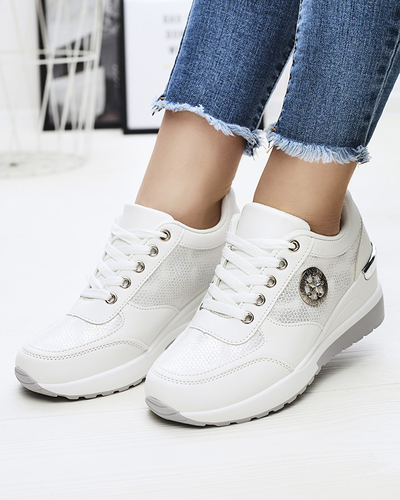 Женские белые кроссовки с глиттером и скрытым якорем Lysvyl- Footwear