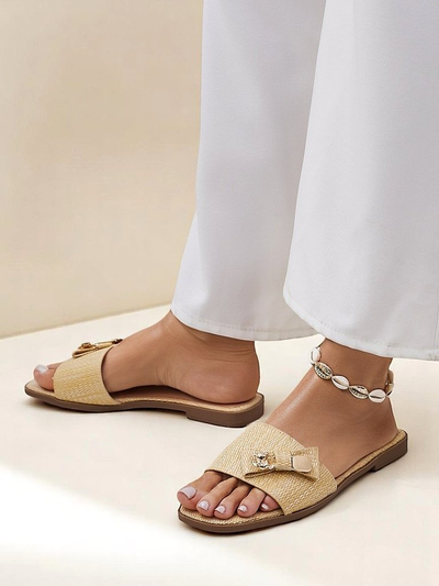Royalfashion Женские шлепанцы из соломы Сандалии Aurelia
