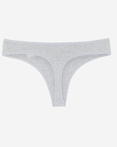 Серые хлопковые женские стринги - Нижнее белье