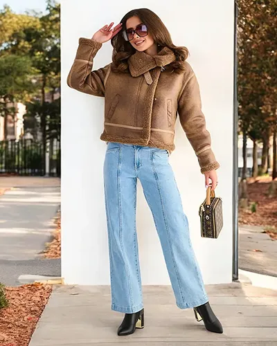 Karališkoji mada Moteriškas motociklininkės švarkas