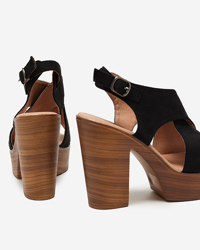 Juodos moteriškos basutės ant aukšto stulpo Inga - Avalynė