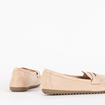 Teweri smėlio spalvos ekologiškos zomšos bateliai moterims - batai