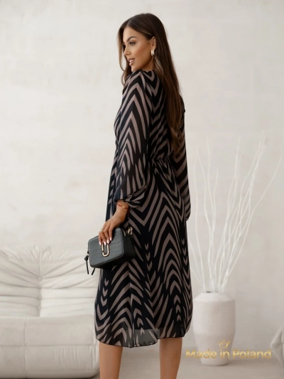 Moteriška Midi suknelė su Eleganza Stripes raštu