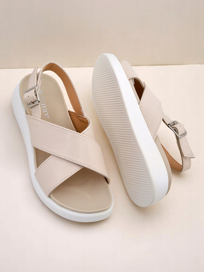 Royalfashion Women's Riva Star sandals on a thicker sole
