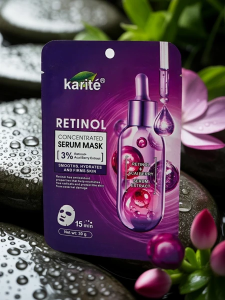 Lakštinė veido kaukė su retinoliu prisotintu serumu – intensyviai regeneruoja ir lygina odą