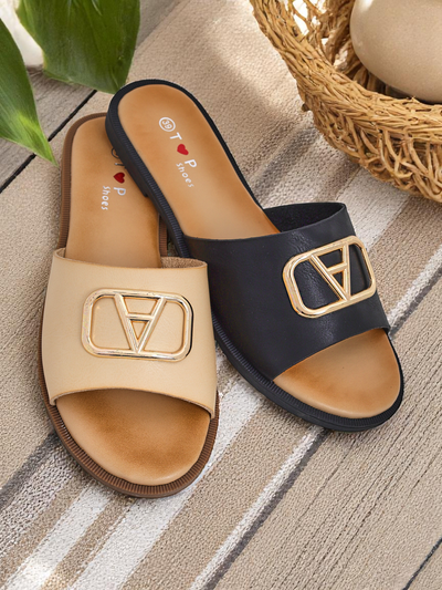 Royalfashion Moteriškos šlepetės su plokščiu padu Ohanna