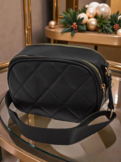 Dygsniuotas mažas moteriškas krepšys iš eko odos Connere