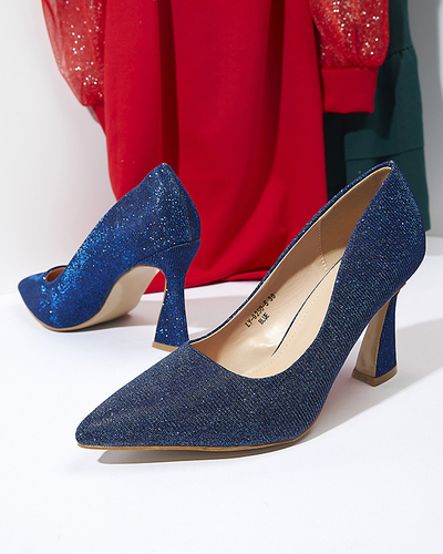 Женские парчовые туфли кобальтового цвета Bluskita - Обувь