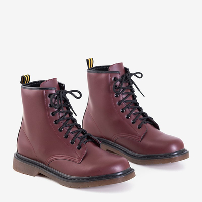 Бордовые мужские ботинки на шнуровке Максим - Обувь