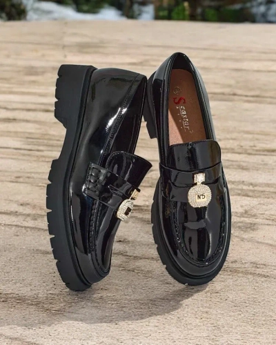 Royalfashion Женские лакированные мокасины Bemies