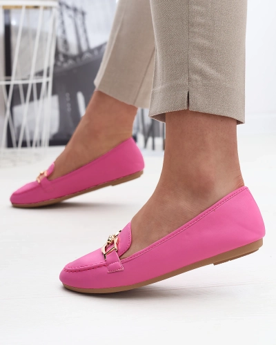 Женские мокасины из экокожи с декором розового цвета Qivett- Footwear