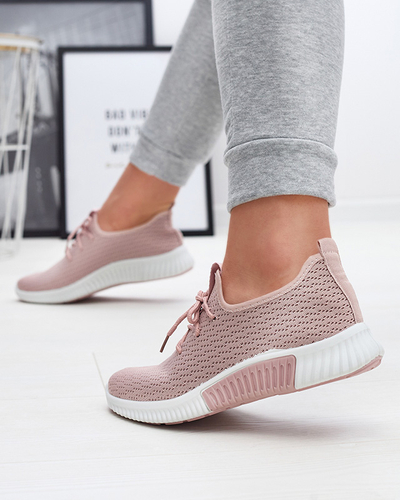 Розовые женские спортивные туфли из ткани Vobbu- Footwear
