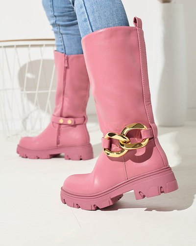 Moteriški rožinės spalvos batai su grandinėle Sudfa - Avalynė