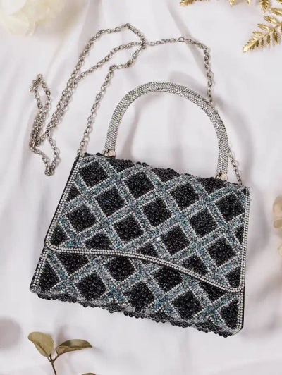 Royalfashion Maža moterų rankinė, puošta zirkoniais ir perlais