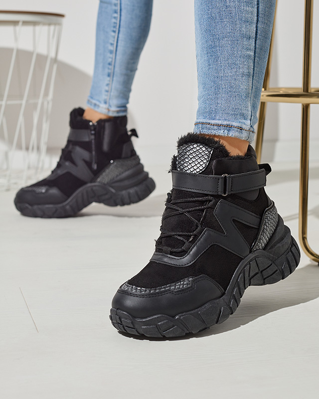 Черные женские утепленные сапоги-снежки Okraja - Обувь