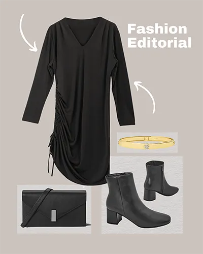 Royalfashion Moterų ilgas suknelė su raukšlėmis