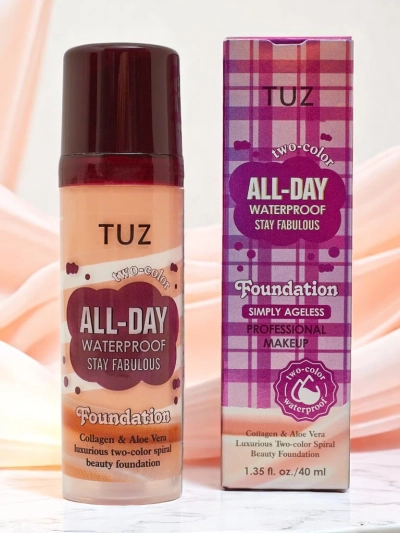 Drėkinamasis dviejų atspalvių veido makiažo pagrindas su kolagenu Smėlio spalvos