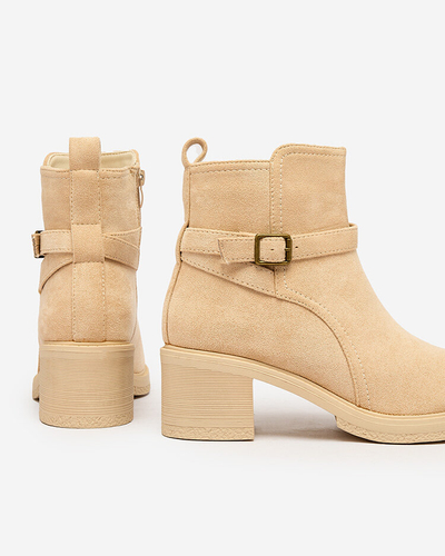 Royalfashion Бежевые женские сапоги на низком ходу Masymar