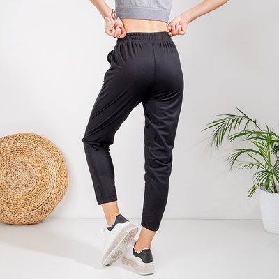 Женские черные прямые брюки 7/8 - Одежда