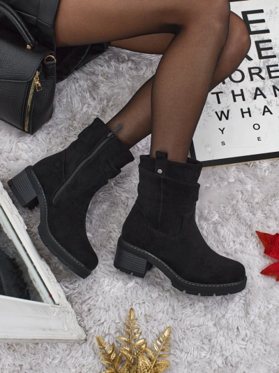 Wyższe botki damskie eko zamszowe Carmine