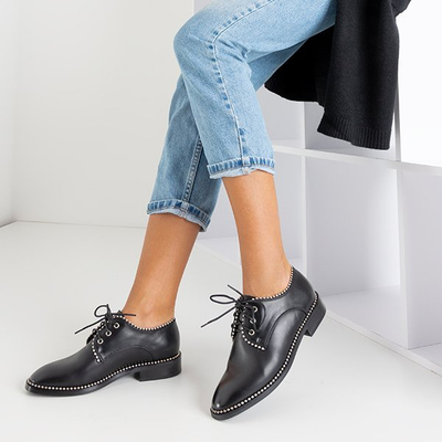 Черные женские полуботинки с орнаментом Limks - Обувь