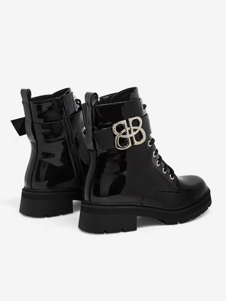 Botki Damskie Luna Czarne Skórzane Eleganckie na Jesień