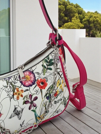 Royalfashion Maža moteriška rankinė iš eko odos su gėlių raštu Lily Bloom