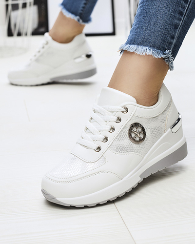 Женские белые кроссовки с глиттером и скрытым якорем Lysvyl- Footwear