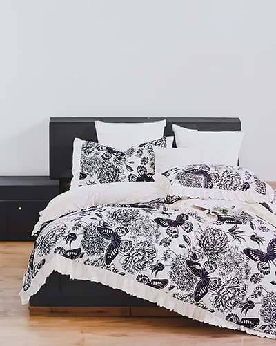 Royalfashion Постельное белье с оборкой со вставками 160x200 набор из 3 штук