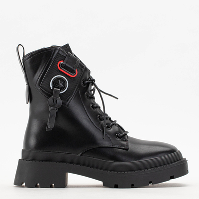 Черные женские ботинки с украшением Sidora