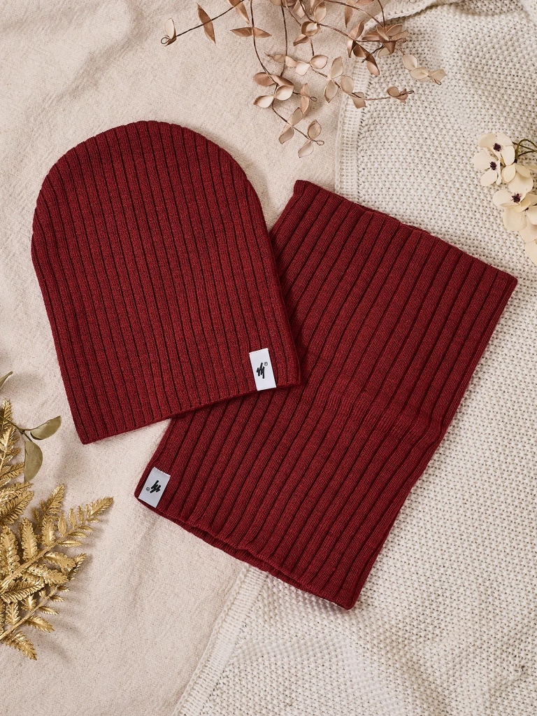 Зимний универсальный набор Royalfashion - шапка-бини с воротником-шарфом