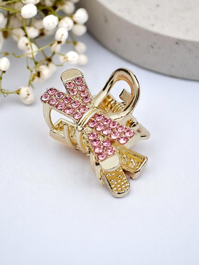 Royalfashion Заколка для волос с стразами Золотая Заколка