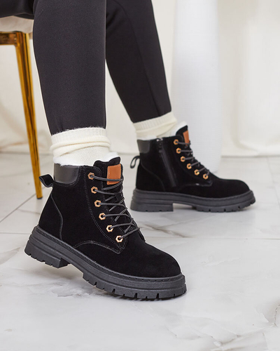 Royalfashion Женские утепленные ботинки-трапперы черного цвета Radoras
