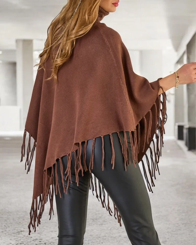 Royalfashion Женское пончо с кисточками