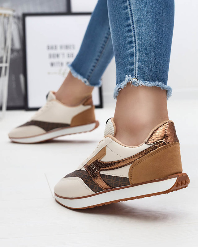 Коричнево-бежевые женские спортивные туфли Fiffvi- Footwear