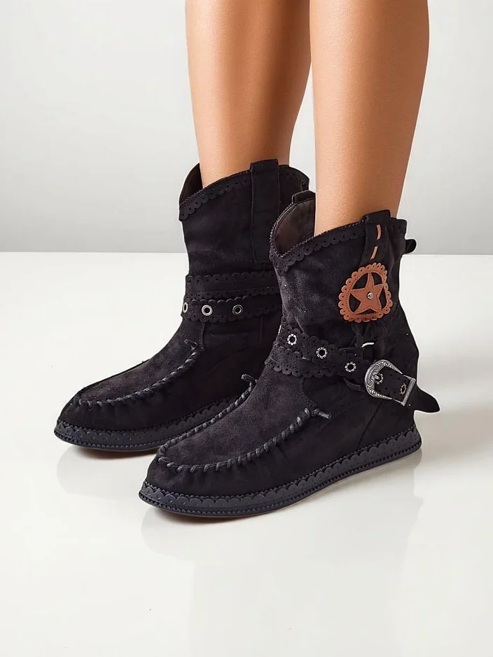 Royalfashion moteriški aulinukai su žemu platforminiu kulnu Indianas