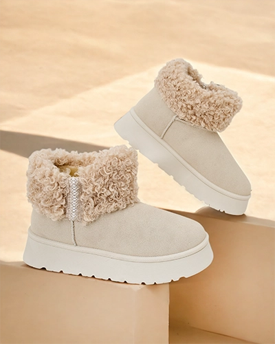 Karališki drabužiai Moteriškos sniego batai su kailiu Rovvoy