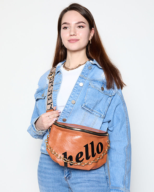 Маленькая сумочка Camel с черной надписью - Аксессуары