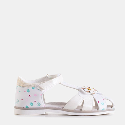 Белые детские босоножки с отделкой Laluna