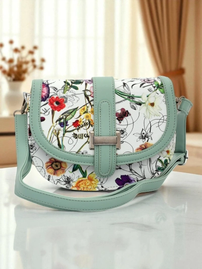 Royalfashion Mała damska torebka z eko skóry w kwiaty Ori Elle - Sztosik!