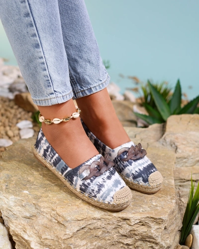Royalfashion Juodos moteriškos espadrilės su spauda Serffio