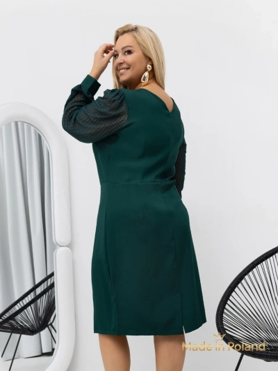 Elegantiška moteriška mini suknelė su tinklinėmis rankovėmis Evilla