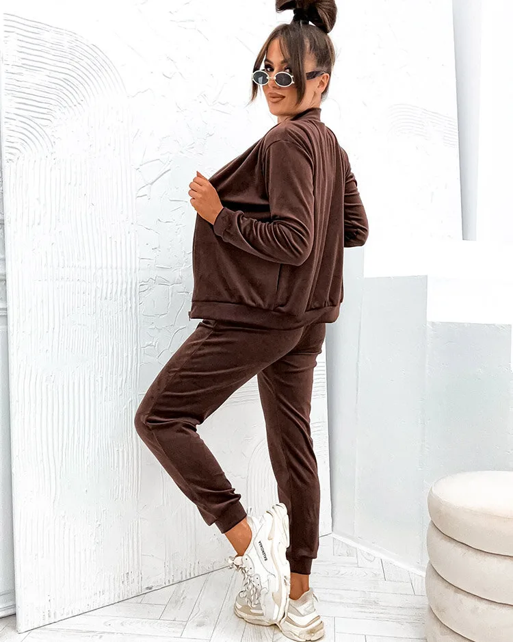 Royalfashion Женский хлопковый а'ля велюровый комплект